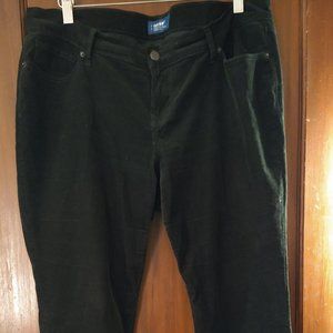 Old Navy Green Mid-Rise Curvy Corduroy Pants Size 14 Petite